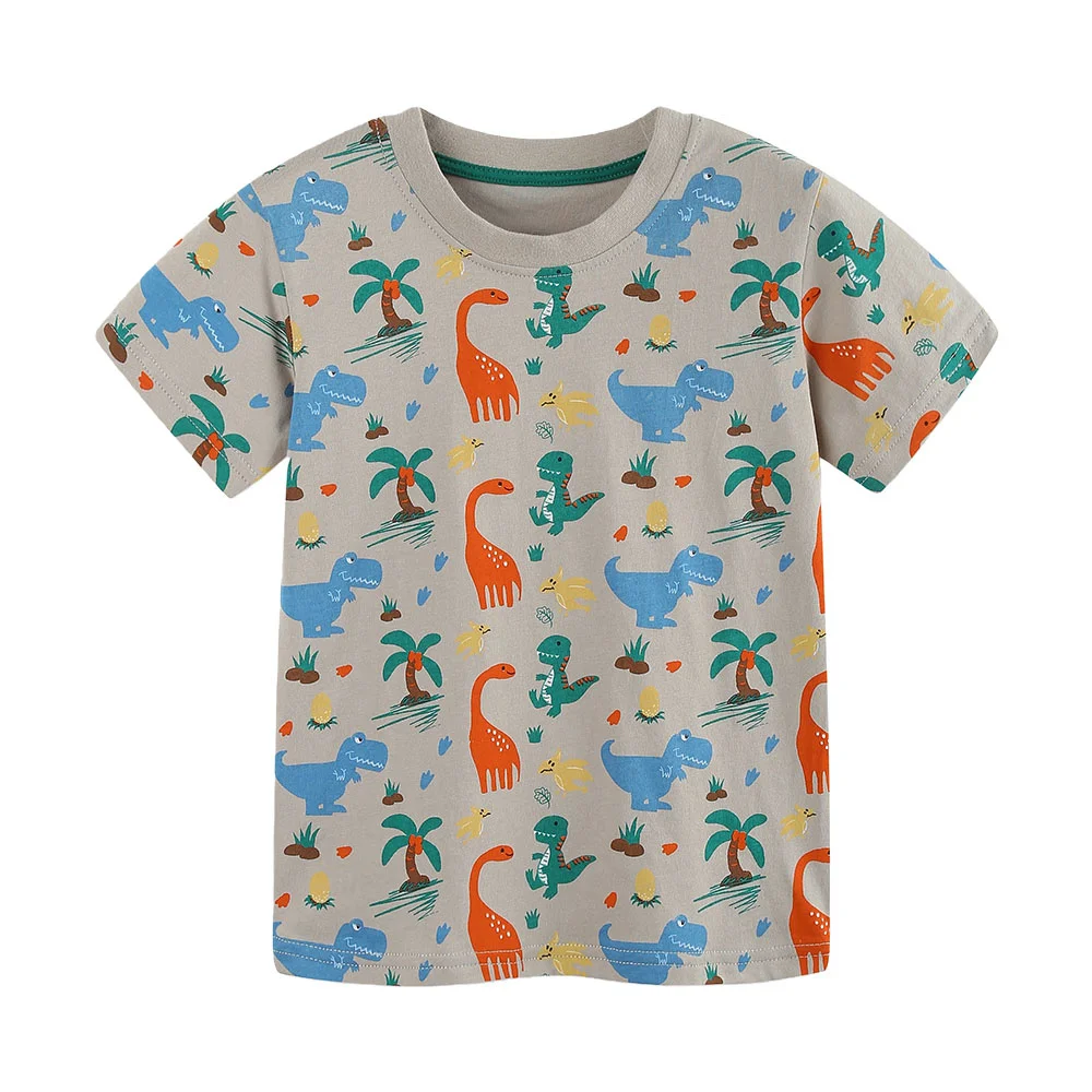 

Dinosaurs Short Sleeve Tshirts for Children 3-7T Boys Girls Toddler Kids Summer Costume Tops Fun Educational Clothing
