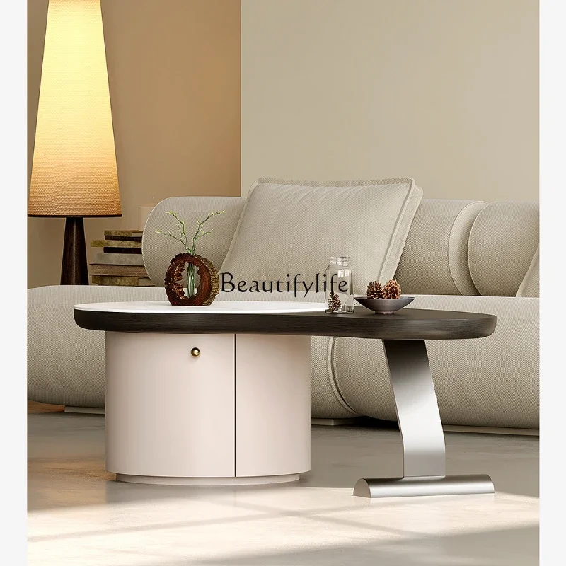 

Cream wind special-shaped coffee table living room household small apartment wabi sandy wind coffee table