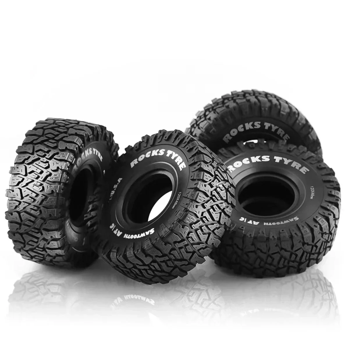 Резиновая шина TireRock 1,9 дюйма для радиоуправляемого автомобиля 1/10 TRX4 SCX10 D90 90046 TF2 KM2 YK4102 4103 CC01 ZP1001