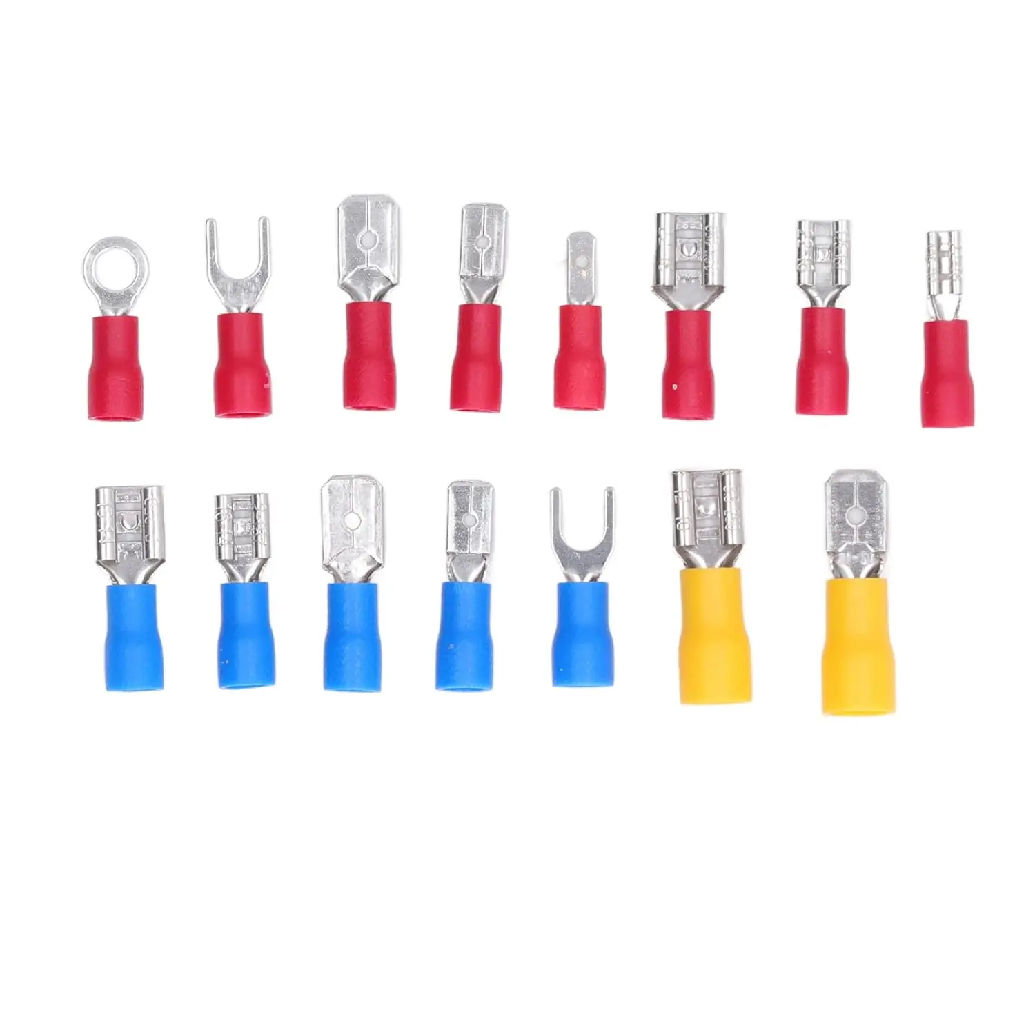 280PCS Cold Pressed Terminal Kit Includes Male Female Insulated Terminals Fork and Ring Terminals Insulation Sleeves Alloy Core