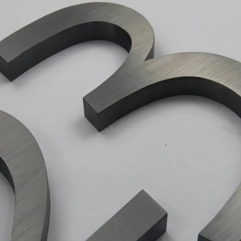 Customized Stainless Steel Hotel Room Logo Brushed Finish Metal Channel Letters for House Number Sign