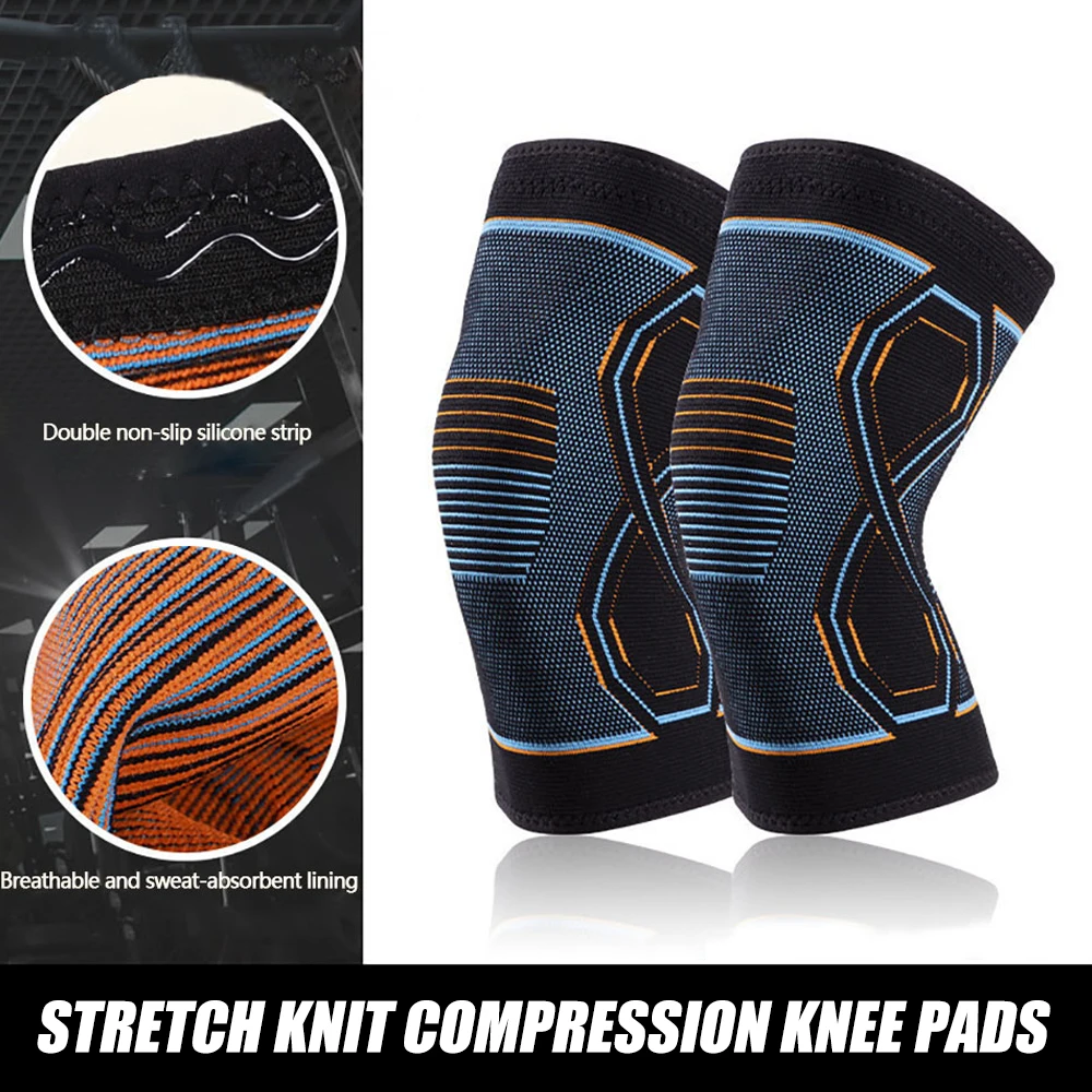 Compression Knee Brace Workout Knee Support for Joint Pain Relief Running Biking Basketball Knitted Knee Sleeve for Adult Teens