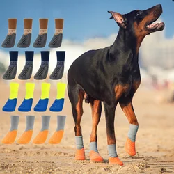 Botas Protecto de pata de perro impermeables, zapatos de nieve para mascotas, calcetines para cachorros, antideslizantes, suaves, para senderismo y correr, invierno, 4 unidades por juego