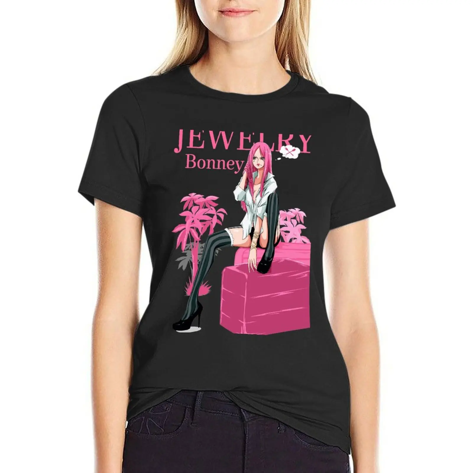 

Jewelry Bonney T-Shirt female aesthetic clothes Blouse customs Woman clothes