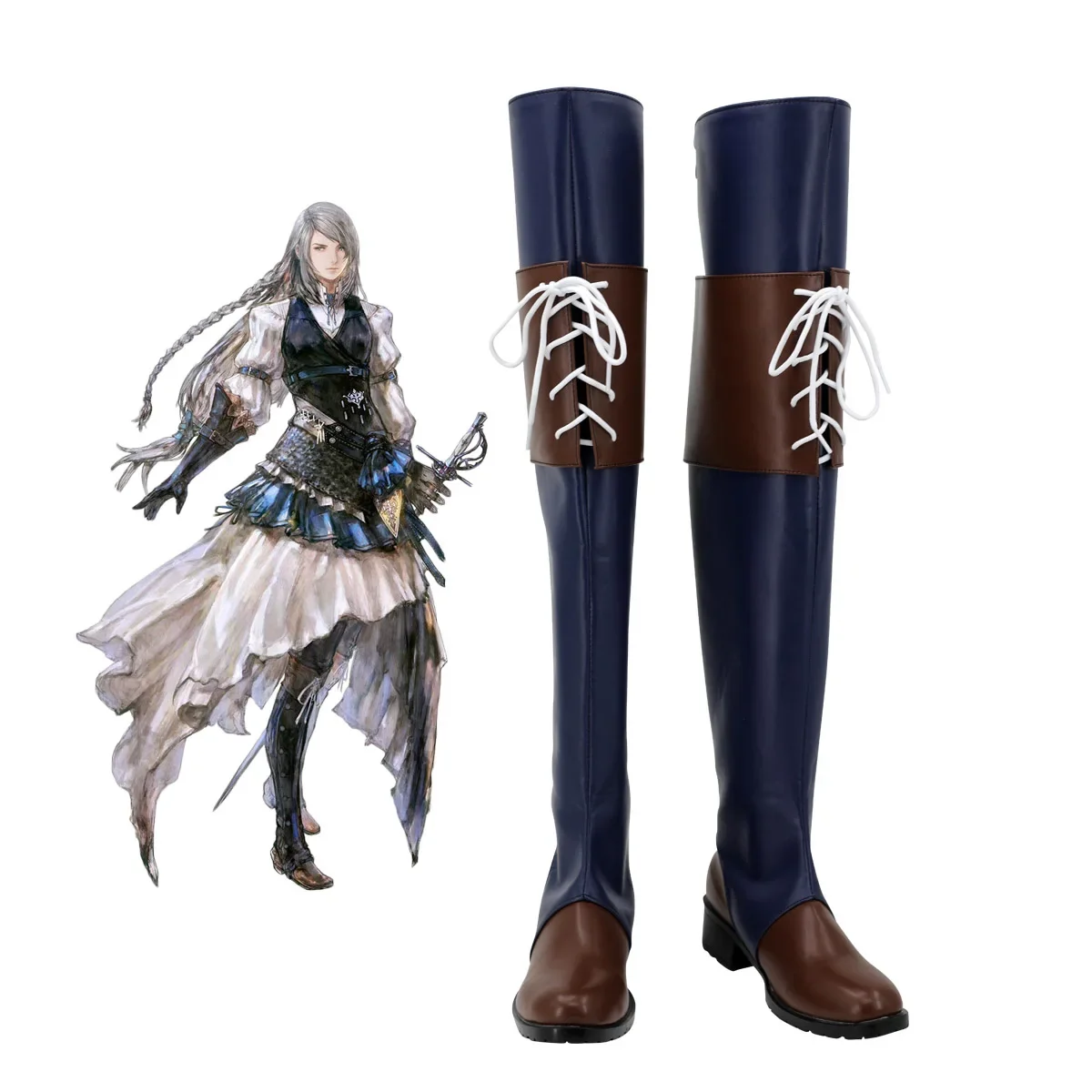 Sapatos Final Fantasy X Cosplay, Botas longas personalizadas, Jill Warrior 16 sapatos