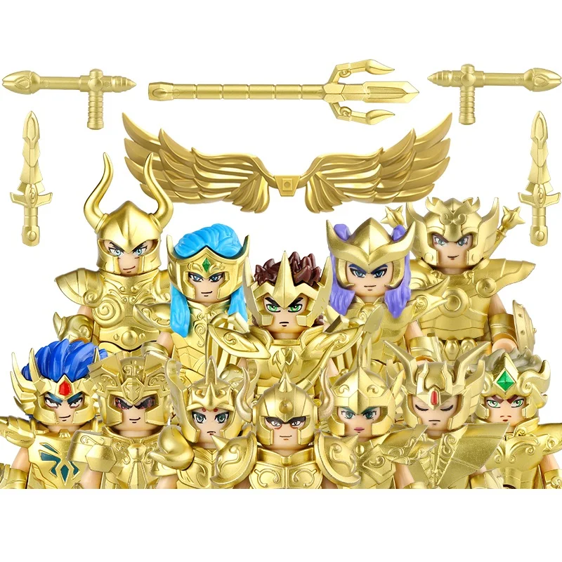 New Gold Saint Seiya Set Mini Action Figure Building Blocks Toys