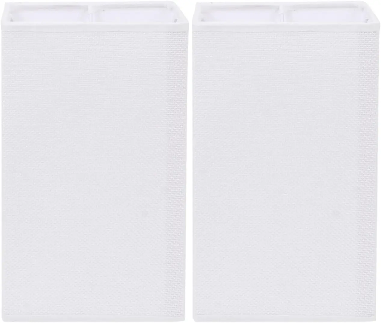 

Square Lampshades Set of 2, White Linen Texture Lamp Shade E27 Square Lampshade Replacement Desk Lamp Shade Rectangular