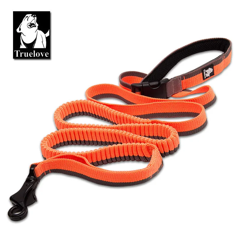 Truelove Dog Running Bungee Leash Hand-held Waistworn Adjustable Nylon Elastic Retractable Dog Leads for Running Jogging Walking