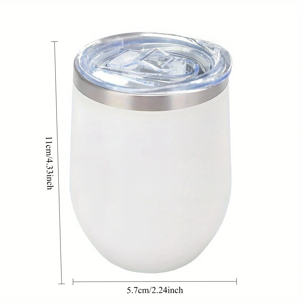 Personalized Heart Outline 12oz Wine Tumbler Double Wall Vacuum Cup with Lid, Home Beverage Drinking Mug,Christmas Gift.