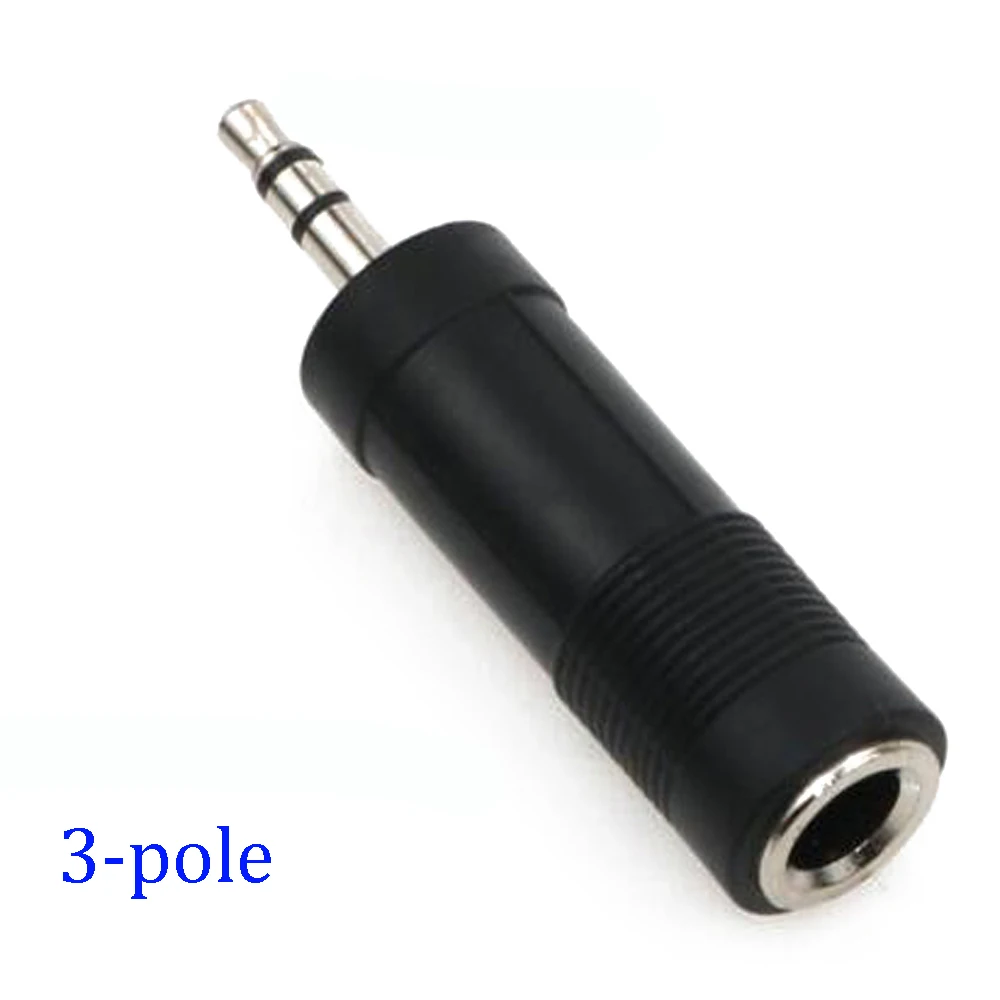 1PCS 2-pole 3-pole mono dual channel 3.5mm male to 6.35mm female connector socket cable circular hexagonal audio adapter