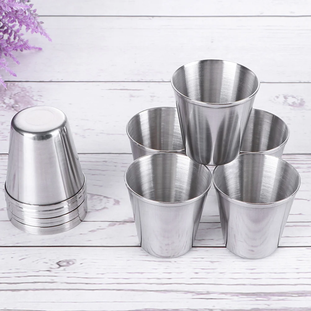

6pcs Steel Drinking Tumblers Cups Lightweight Portable Tumblers for Camping Holiday Picnic Coffee Tea Bar