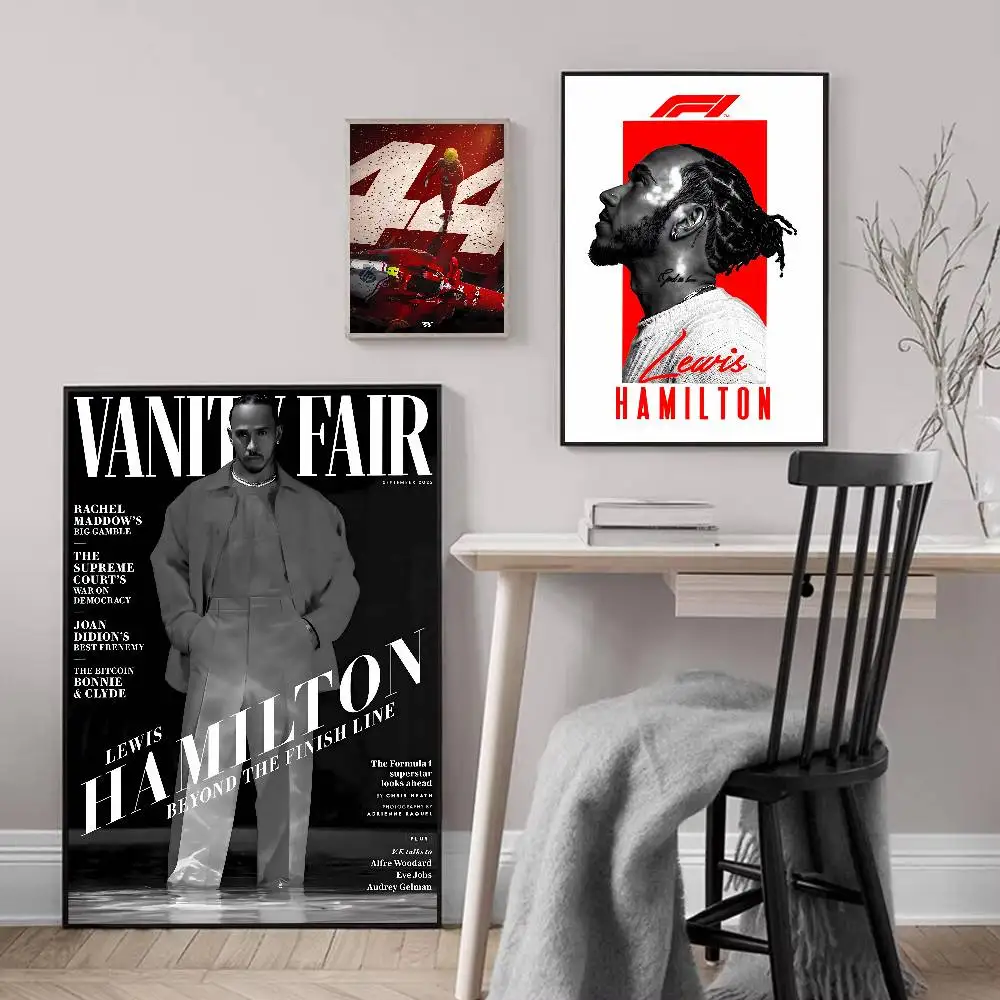 F1 L-Lewis هاميلتون ملصق فني ذاتي اللصق مقاوم للماء ورقة ملصق مقهى بار غرفة جدار ديكور #3