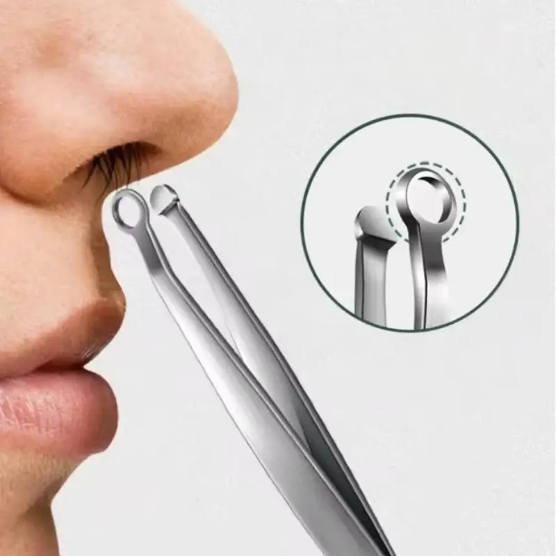 New Universal Stainless Steel Nose Hair Trimming Tweezers Eyebrow Manicure Facial Trimming Makeup Scissors Trimmer