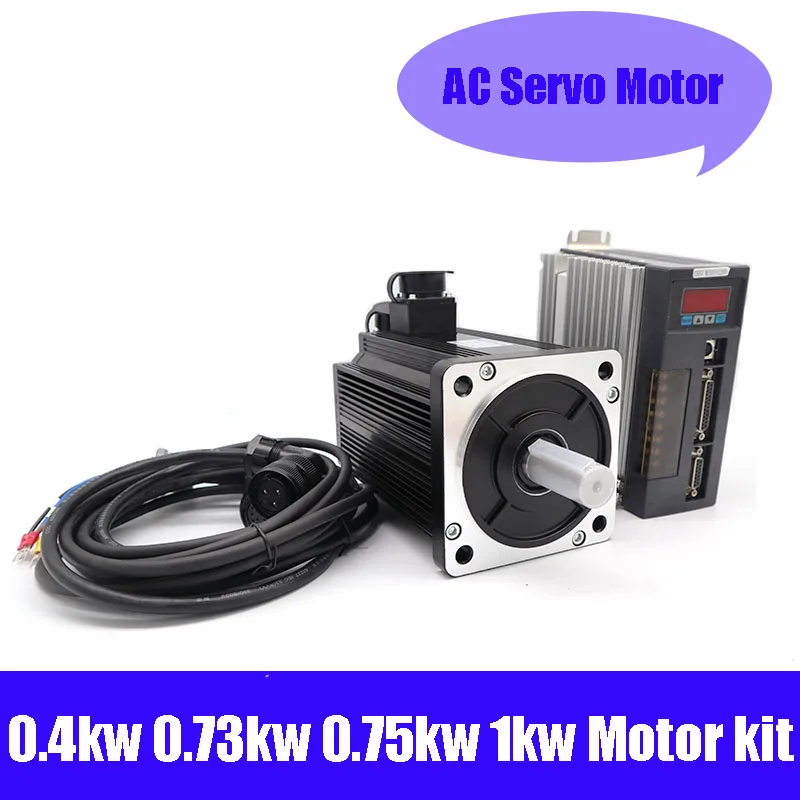 80ST-M02430 220V 750W AC Servo motor 2.39N.M. 3000RPM 0.75KW servomotor Single-Phase ac drive permanent magnet Matched Driver