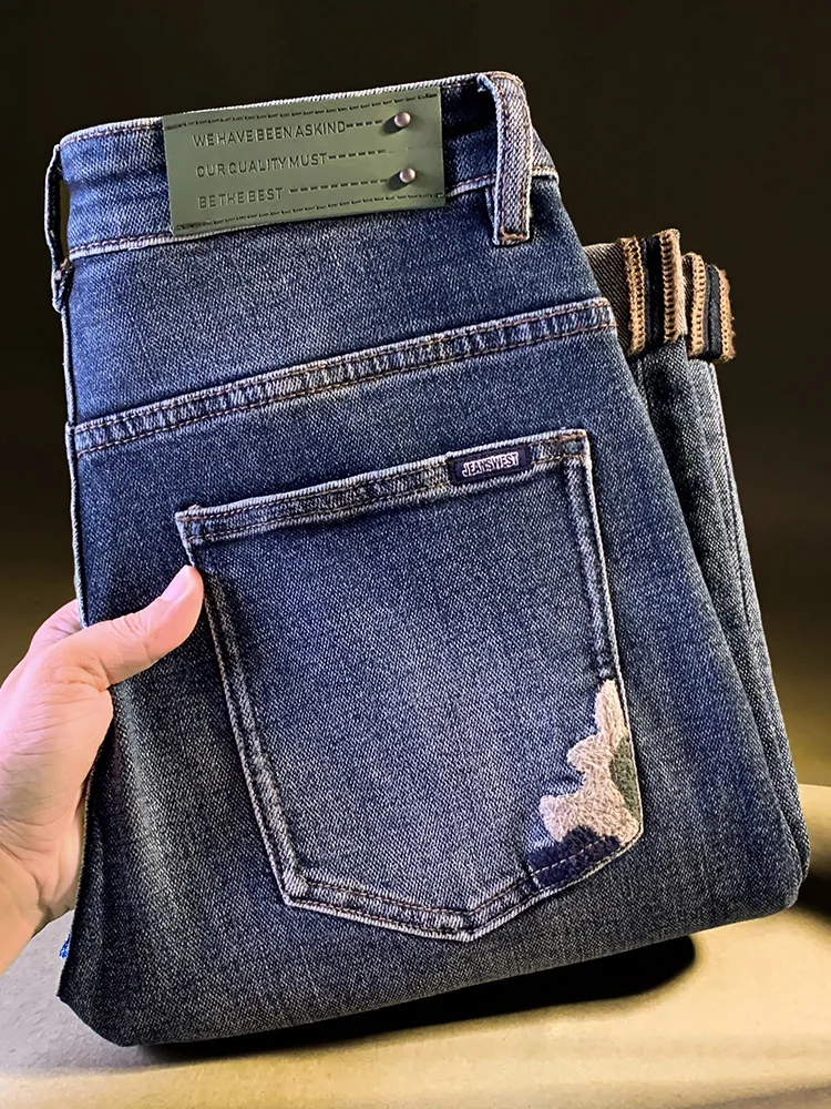 

2025 New Autumn Blue Jeans Men's Trendy Casual Men's Loose Fit Straight Tube Washed Light Luxury Korean Edition Pants