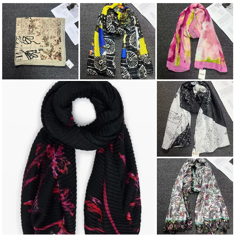 Foreign trade Spain original single D print versatile scarf long warm and sun resistant shawl scarf soft and comfortable