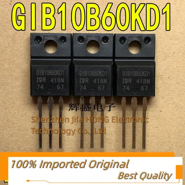 10PCS/Lot  GIB10B60KD1 IRGIB10B60KD1  10A 600V TO-220F MOSFET  Best Quality