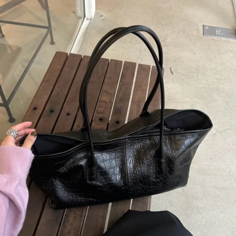 Luxury Bags Sale - Luxury Vintage Crocodile-embossed Tote,women's Large-capacity Shoulder
