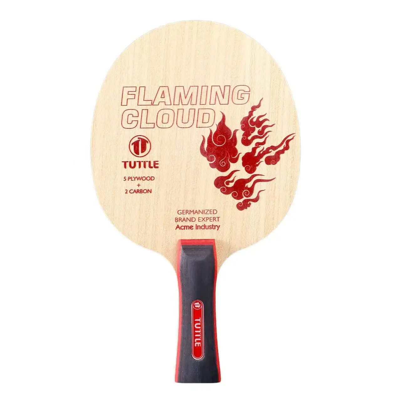TUTTLE | Table Tennis Blade | 5-Wood + 2-Carbon Inner Construction | Shakehand Handle | Non‑Gift‑Box Packaging