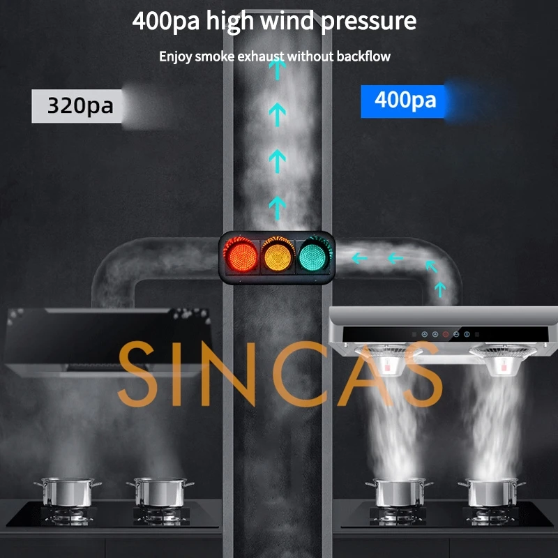 Cappa da cucina ultrasottile per aspirazione superiore da cucina Doppio motore Forte forza di aspirazione Ventilatore da cucina Conservazione energetica Ampio 710 mm
