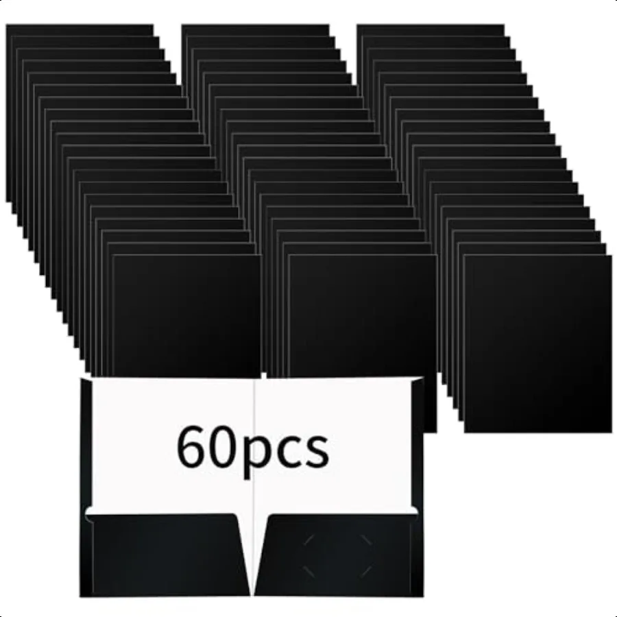 

60 Pack 2 Pocket Glossy Paper Folders for Letter Size Papers in Glossy Laminated Bulk Presentation Portfolio Folders for Office