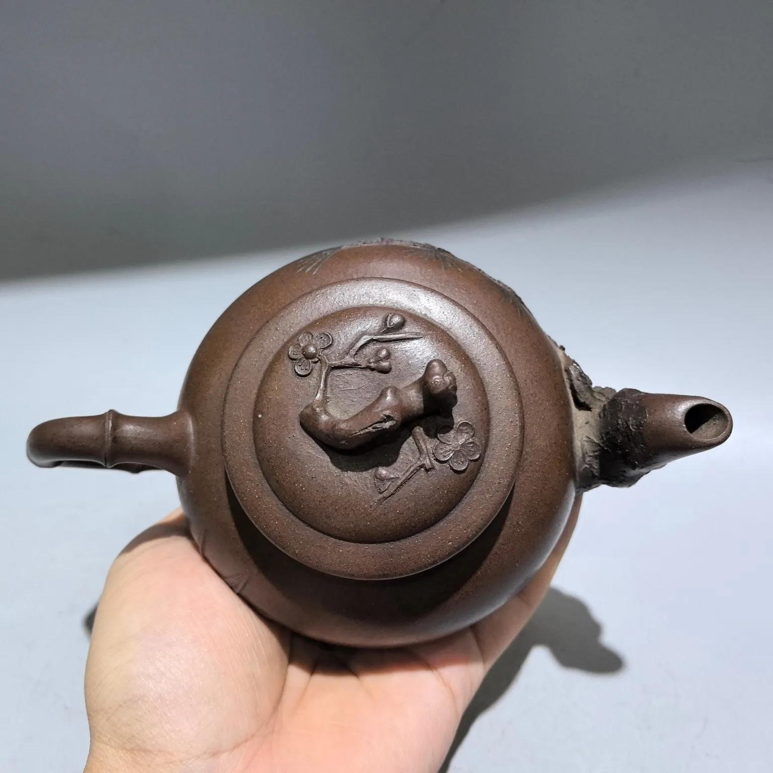 Yixing Purple Clay Teapot Pine needle pattern Kettle Plum tree stump Teapot Flagon  Gather fortune Office