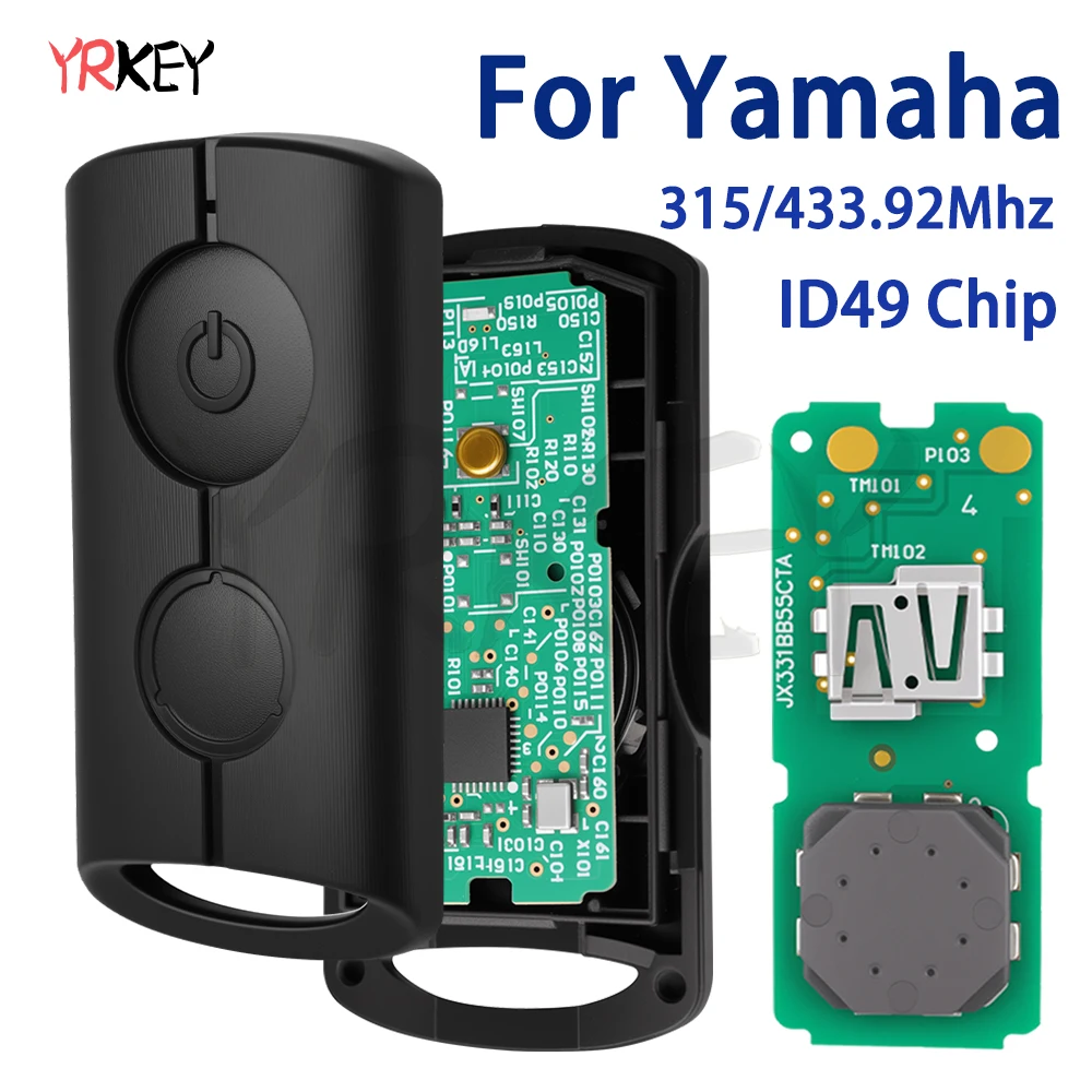 Scooter Car Smart Key Motorcycle Remote Control Key For Yamaha XMAX XMAX300 NVX NVX155 AEROX JAUNS QBIX 315/433.92MHz ID49 Chip