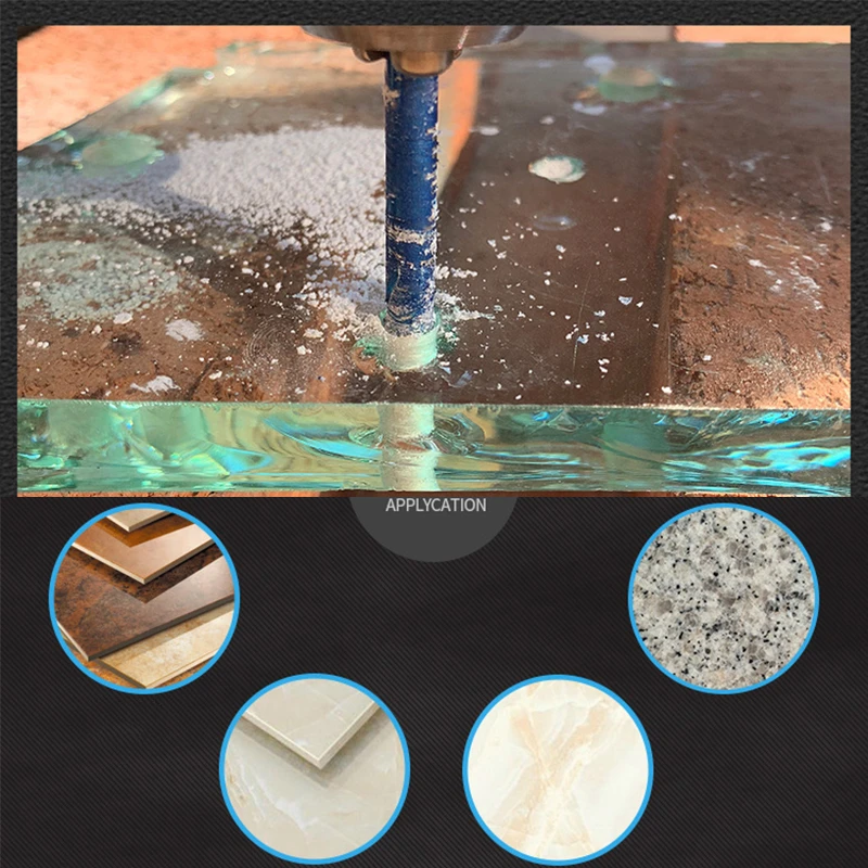 6 8 10 12 14 16 mm Durable Diamond Coated Core Drill Bit Dry Drilling for Glass Marble Granite Quartz Porcelain Ceramics