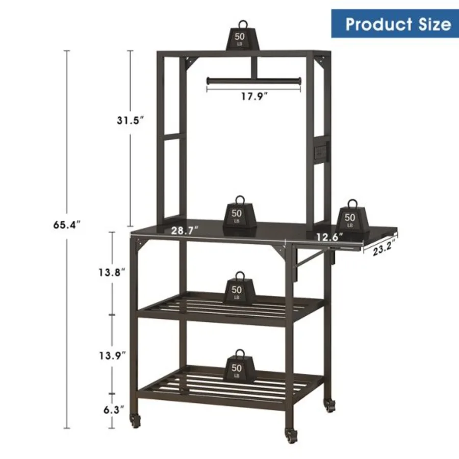 Support d'imprimante 3D support de Table d'imprimante 3D robuste avec support de rangement support de bobines en forme de T avec roues imprimante 3D Wor