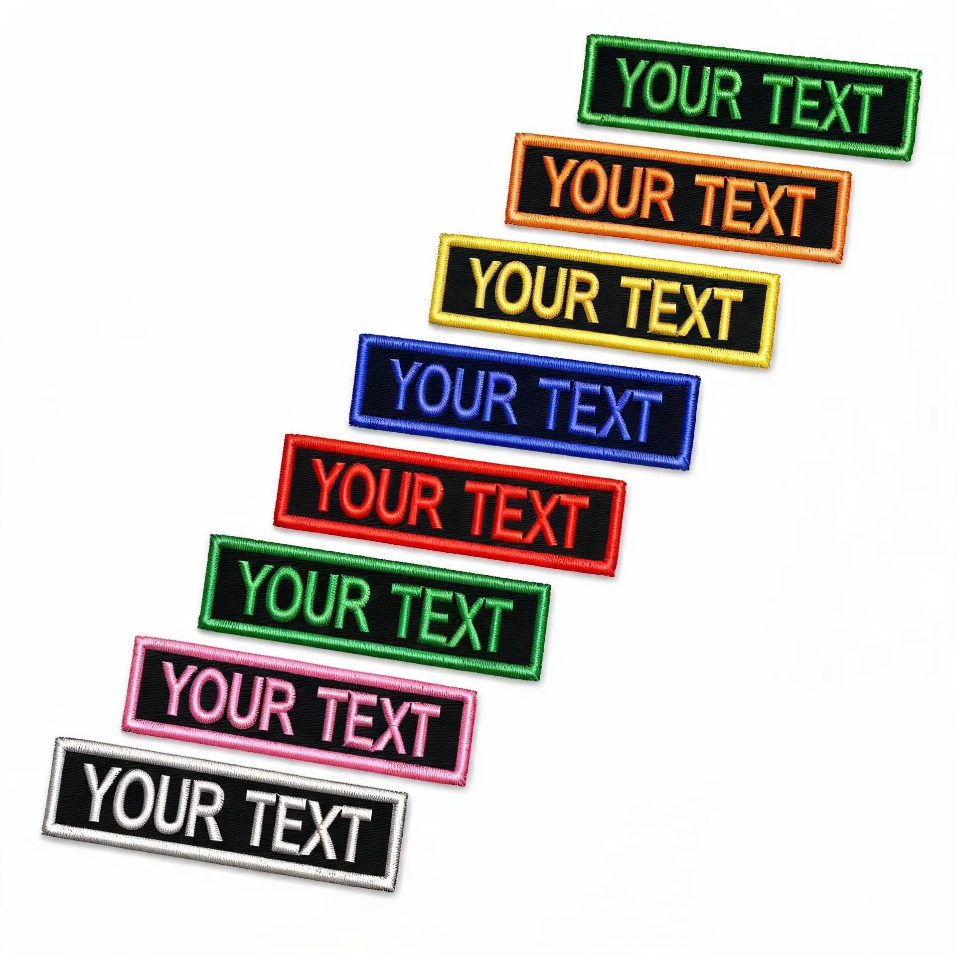 Custom Embroidered Name Patch Personalized Pet ID Tag for Tactical Harness Dog Collar Backpack Orange White Yellow Red Pink