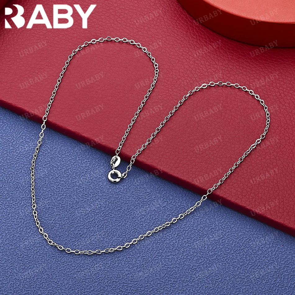 

URBABY 925 Sterling Silver Chain Necklace Solid O-Chain For Man Women Wedding Classic Fashion Jewelry Gifts