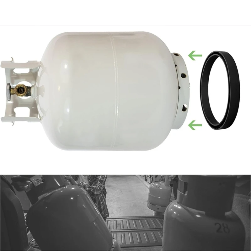 2 Pack ถังโพรเพนสนับสนุนแหวนกระบอกเสถียรภาพสนับสนุนโพรเพนอุปกรณ์เสริมแหวนฐานผู้ถือ Antislip ถังแหวน A6HB