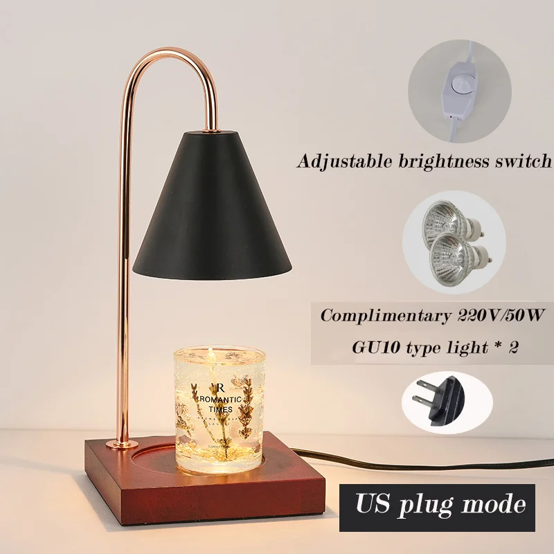 

Wax Lamp Candle Warmer Aromatherapy Retro Melting With Timer Scent Candle Melt Lantern Home Bedroom Gold Night Lamp Decoration