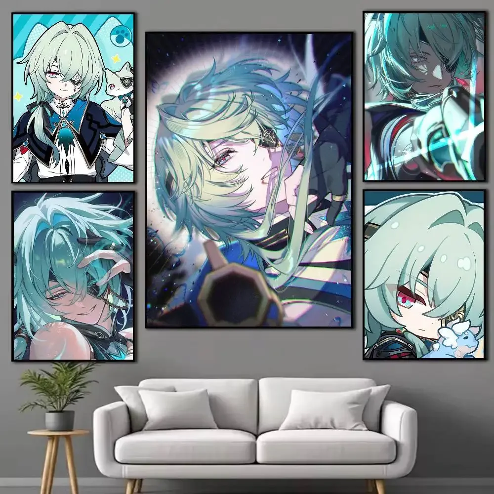 Game Honkai Star Rail Anaxa  Poster High Quality Dorm Living Room Aesthetic Wall Decoration Painting  Gift
