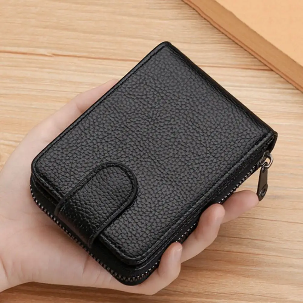 11/16 Slots PU Leather Card Holder with Buckle RFID Protected Portable Coin Purse Large Capacity Multipurpose