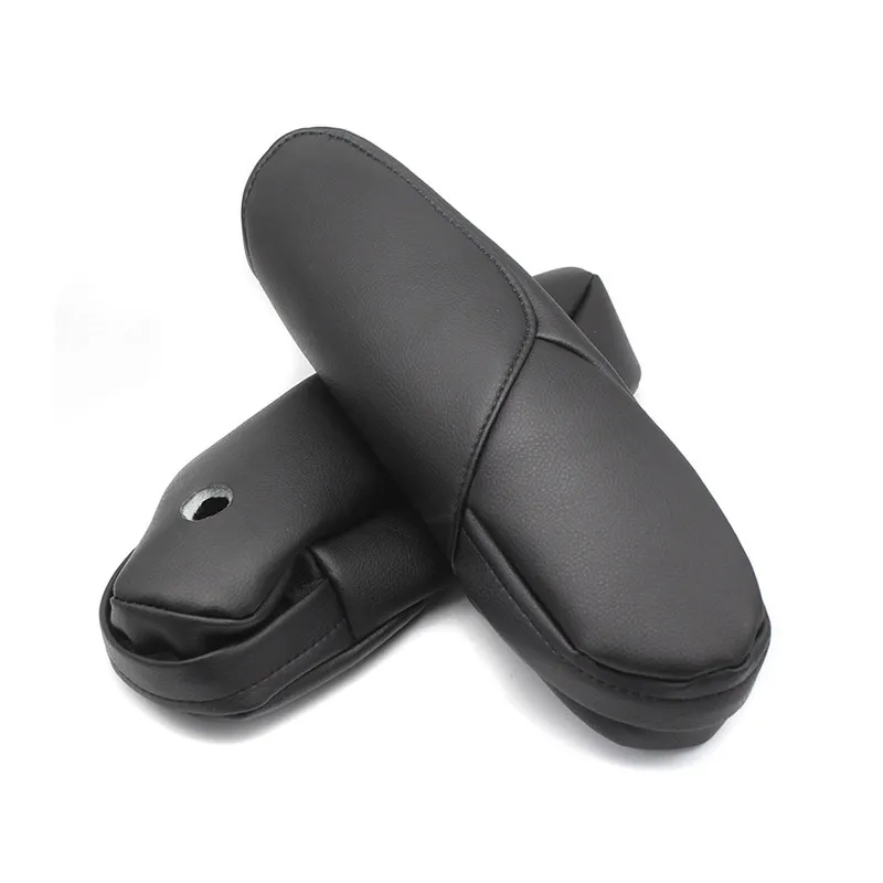 2pcs PU Leather with Sponge Car Driver / Passenger Side Seat Armrest Handle Cover Black Trim For Honda CRV 2007 2008 2009