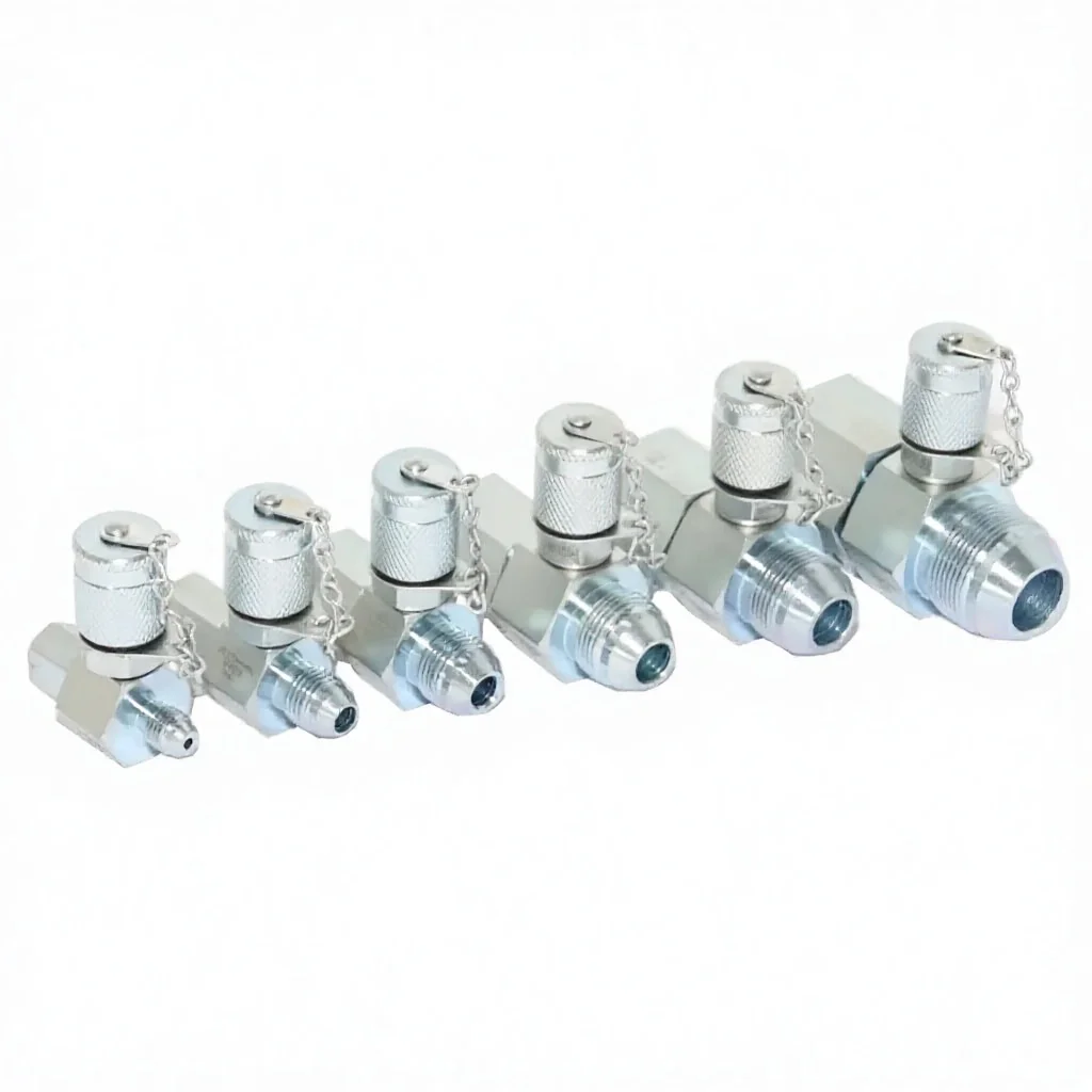 JIS30° Series Test Coupling Point Tester Coupling Point Set Tee Connectors ( 6 Pack) Hydraulic Swivel Run Tees Kit