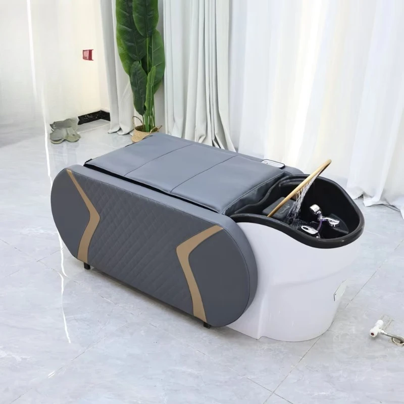 Thai/Japanese Style Electric Hydraulic Spa Bed Modern Design Luxury Hair Wash Shampoo Bed for Salons Spas