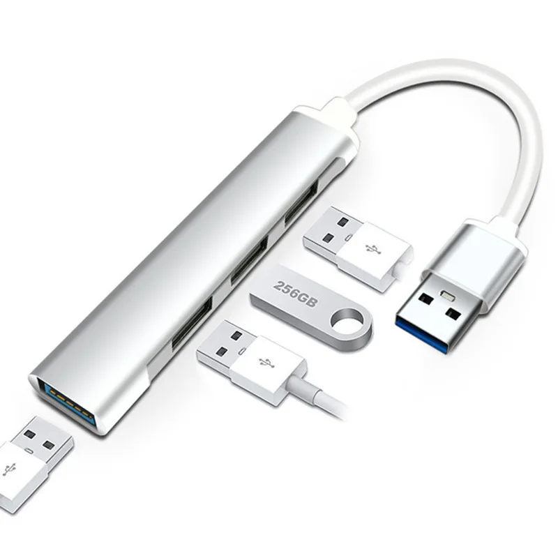 

Mini Hub USB to USB 3.0 Hu-b Aluminum Alloy One Pull Four USB Dock Splitter For High Speed Transmission