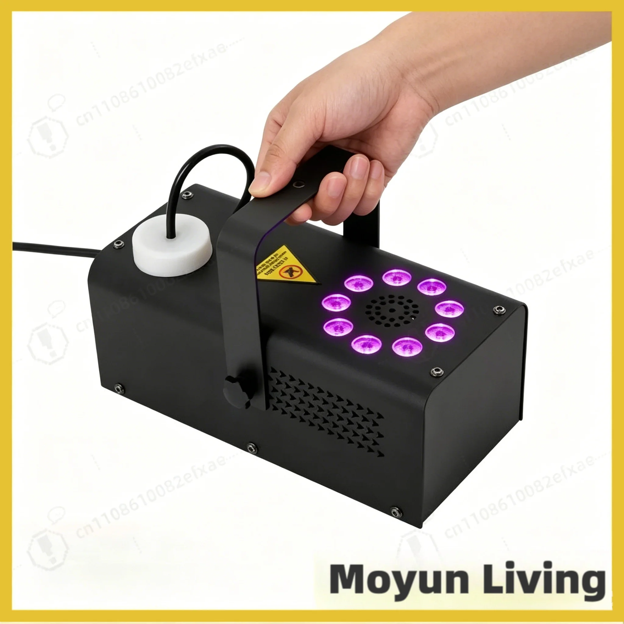 500W Stage Smoke Machine with Remote 9 Colorful LED Lights DJ Fogger 220V for Party Wedding Club Bar Atmosphere Lighting
