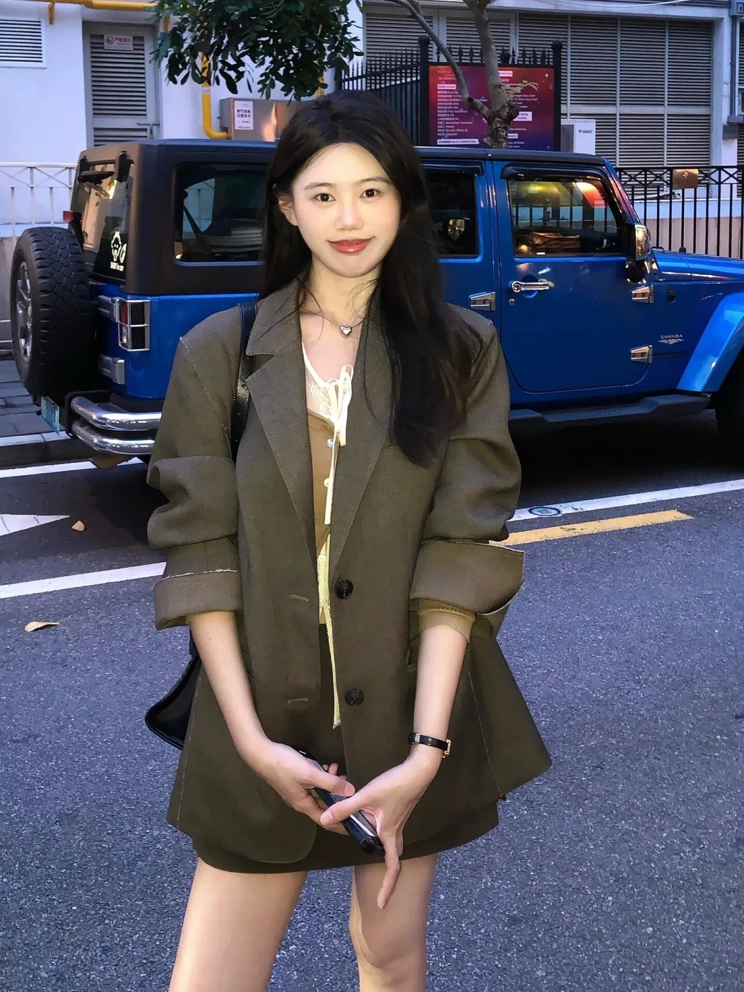 Tapete conjunto de terno de viagem feminino início do outono 2025 nova lectual faion f saia conjunto de duas peças de fibra de poliéster