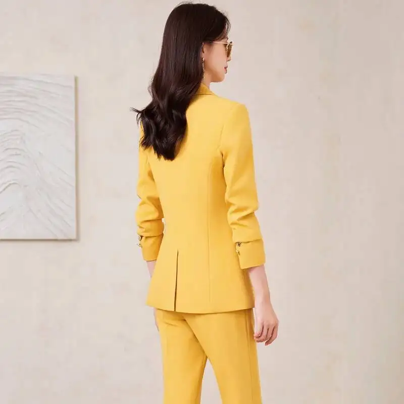 Autumn Winter Formal Women Business Suits Female Pantsuits Career Professional Ladies Office Work Wear Interview Trousers Sets