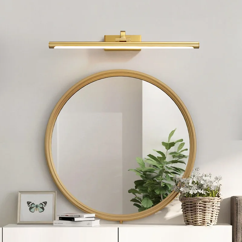 Copper bathroom mirror headlights, creative corridor hanging lights, minimalist LED bathroom makeup mirror lights