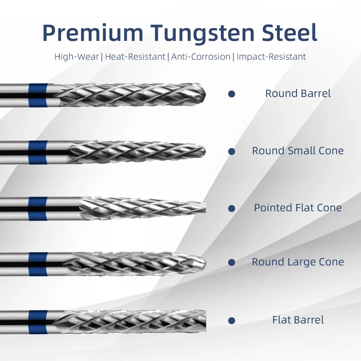 5 قطعة كربيد التنغستن مسمار لقمة ثقب 3/32 "لجل إزالة طلاء الأظافر الكالس مزيل الجلد الصلب آمنة تلميع رئيس صالون الاستخدام المنزلي #4