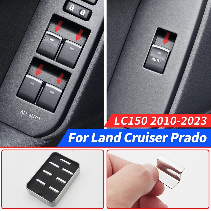 Applicable to 2010-2023 Toyota Land Cruiser Prado 150 Lc150 Window Lifting Button Sequins Decoration Accessories Modification