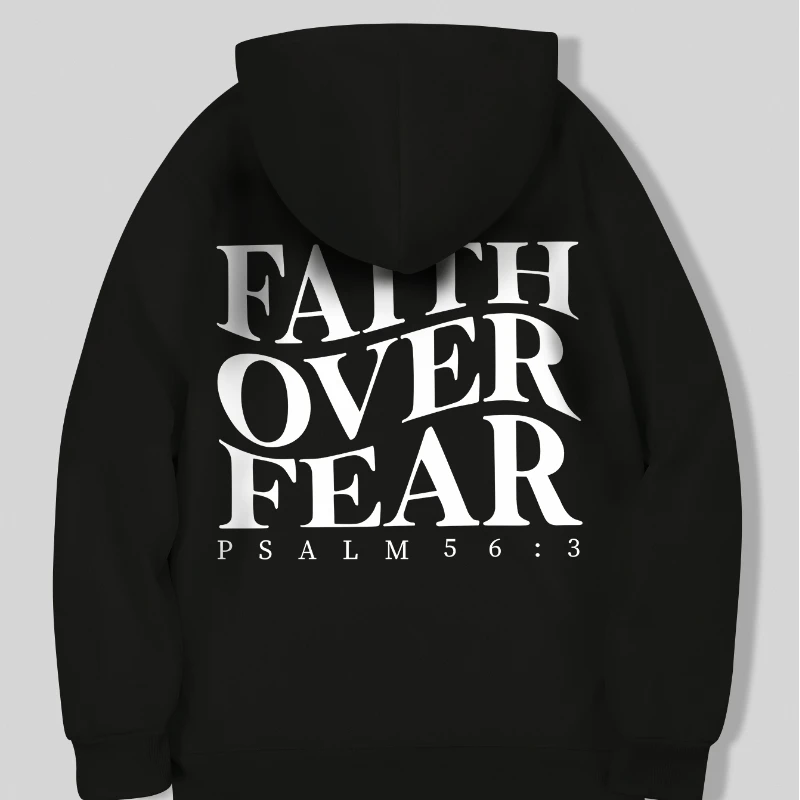 Woman Clothes Faith Over Fear Christian Hoodie Christian Sweatshirt Jesus Hoodie Trendy Hoodie Bible Verse Unisex Aesthetic 2024