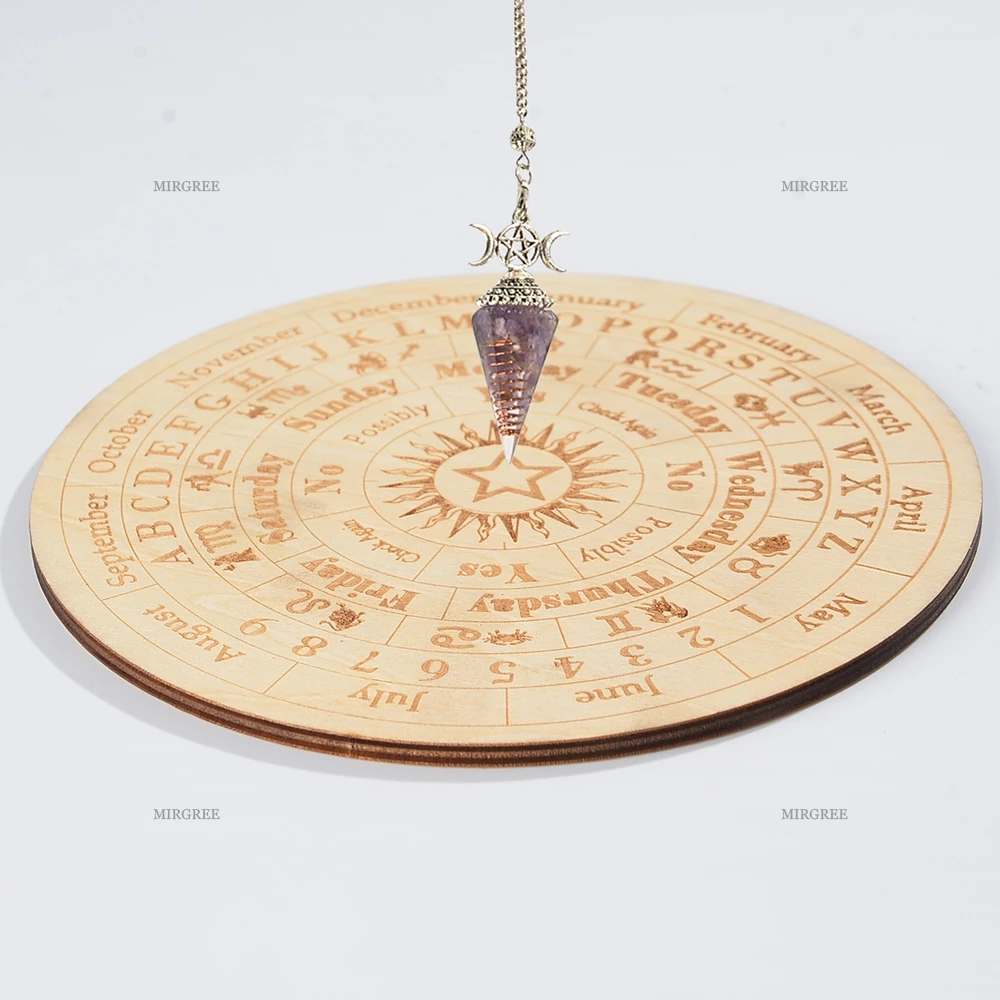 قطعتان من البندول الكريستالي مع مجموعة أطباق العرافة، تستخدم لصنع القرار والتوجيه البديري والطقوس الروحية #4