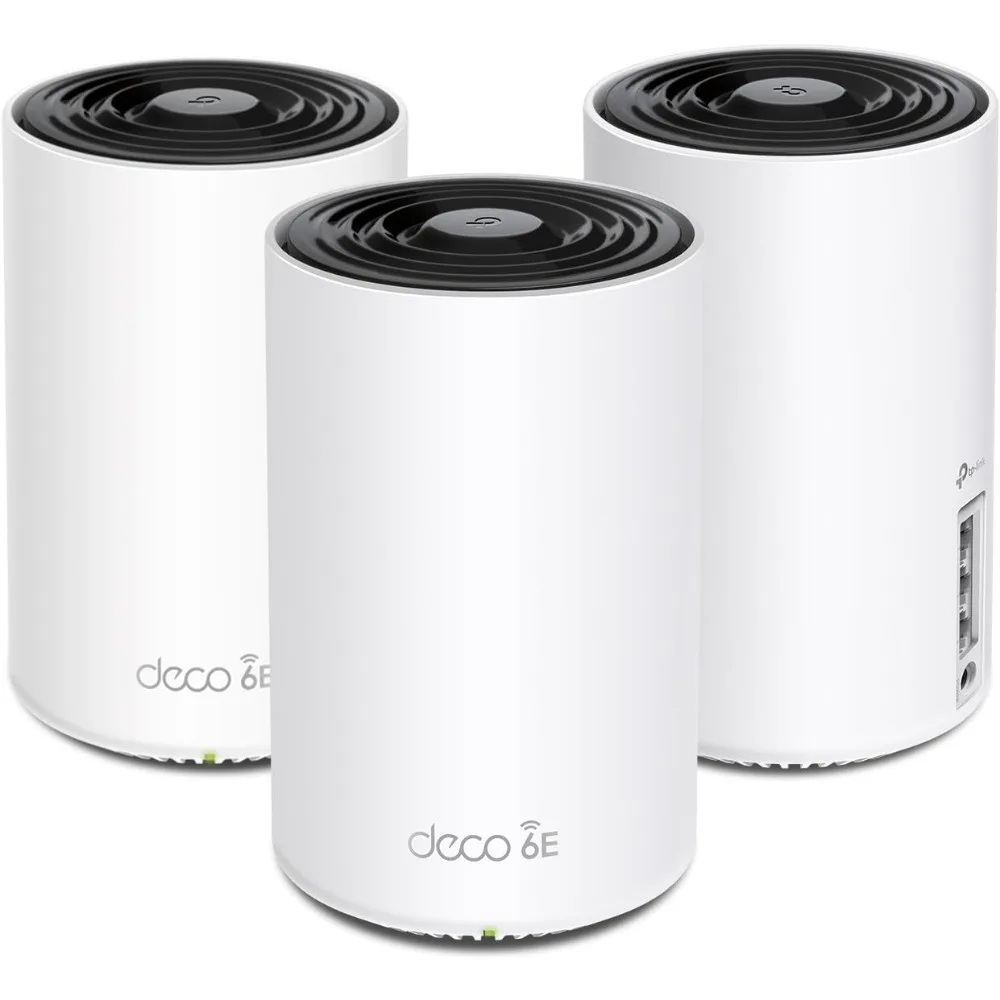 US Shipping Deco XE75 AXE5400 Tri-Band WiFi 6E Mesh System 7200 Sq.Ft Coverage AI Mesh New 6GHz Band 3 Pack