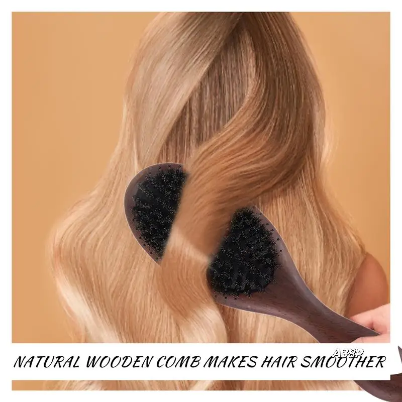 

Тонкая расческа из натурального сандалового дерева, антистатическая щетка для ухода, щетина дикого кабана, расческа для волос из зеленого сандалового дерева