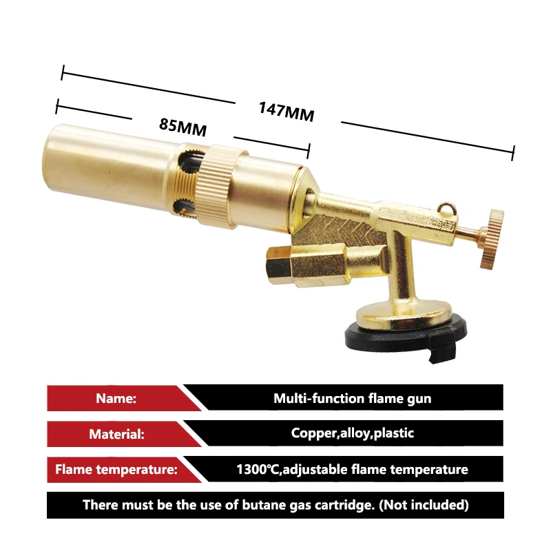 Imagem -05 - Tocha de Soldagem Pistola de Chama a Gás Queimador Alta Temperatura Latão Cobre Cozinhando Solda Butano Autoignition 1pc